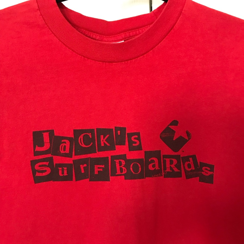 Jack’s Surfboards Red Cotton Tee Size XL